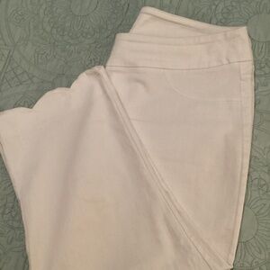 Cotton Poly white capris